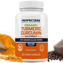 Organic Turmeric Curcumin High Strength and Organic Black Pepper 120 Veg Capsules Advanced Turmeric with Active Ingredient Curcumin Organic Vegan 120 Capsules