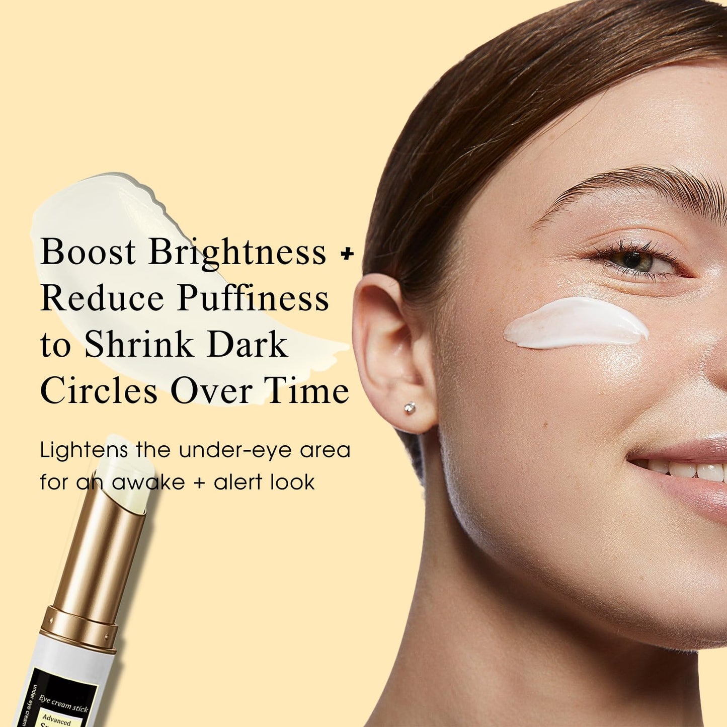 Advanced Snail Peptide Eye Cream Stick, Collagen Anti Wrinkle Eye Balm Stick, Under Eye Cream for Dark Circles and Puffy Eyes, Eye Bags Remover, with Snail Mucin+Niacinamide+Collagen, 3g