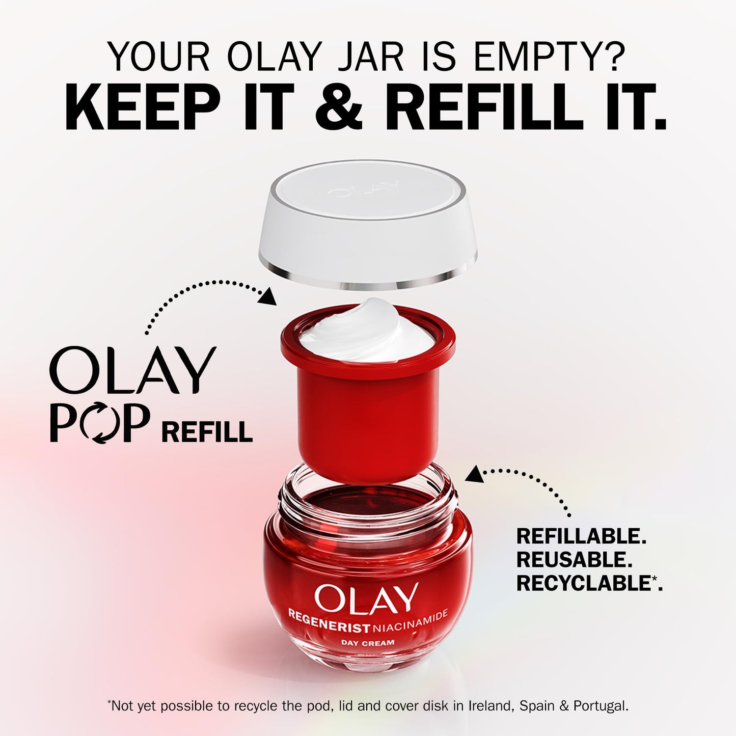 Olay Regenerist Niacinamide Day Cream Face Moisturiser SPF 30 REFILL, Skincare with Niacinamide 99% Purity, Antioxidant Vitamin E. Anti Aging Skin Care: Renews, Firms and Hydrates. Non-Greasy, 50ml