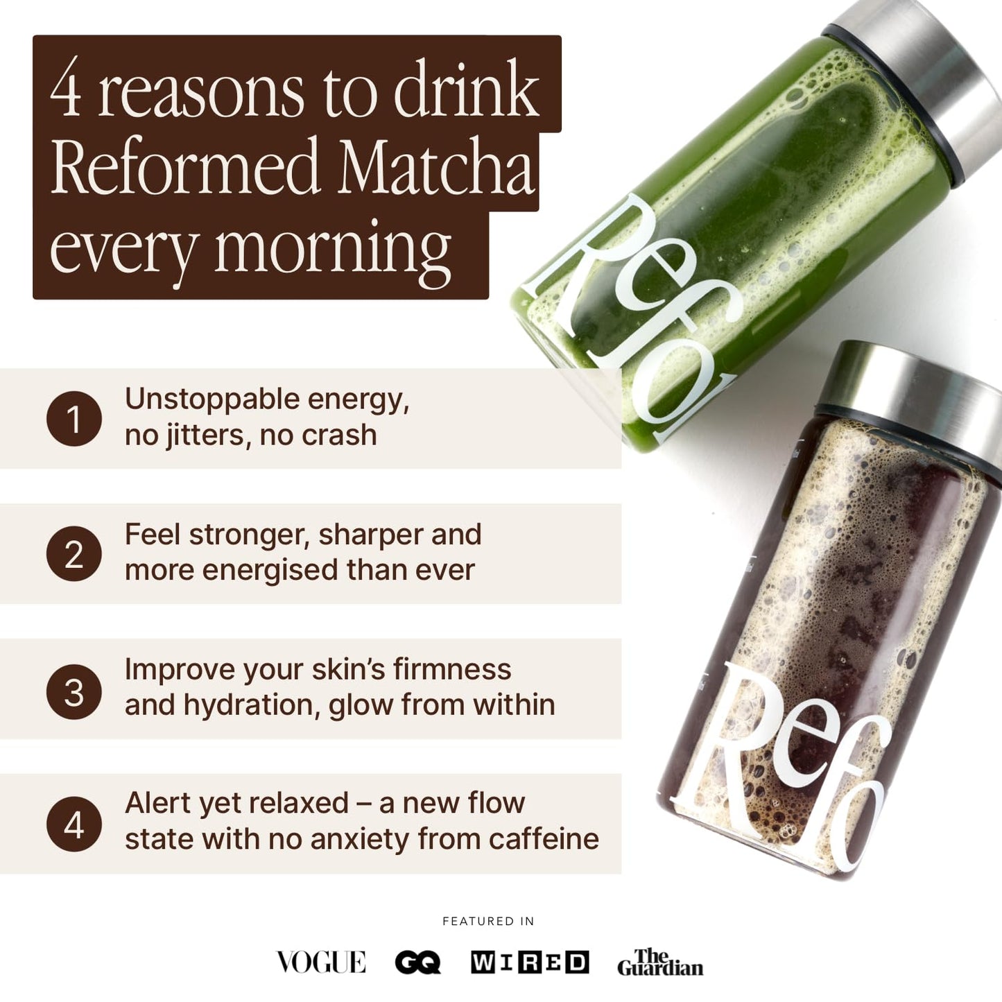 Reformed Collagen Matcha Powder I Hydrolysed Collagen (Marine), Ceremonial Grade, Skin Health, Reduce Bloating, Functional Mushrooms, 21 Vitamins & Minerals, I UK Made I Taster Can