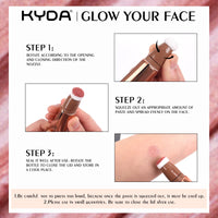 KYDA Blush Beauty Wand, Liquid Face Touch Rouge with Cushion Applicator, Long Lasting Natural Shimmer Silky&Smooth Cream Glowing Blush Makeup, 0.6 fl.oz (#8)
