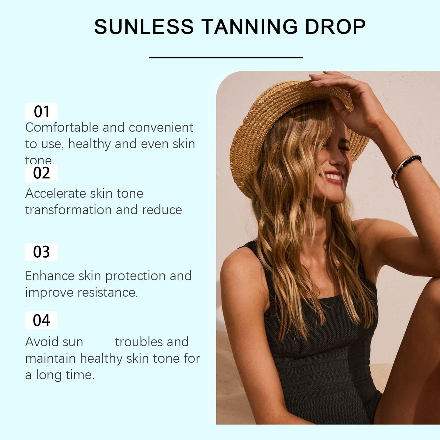 OuXing Sunless Tanning Drops,60ml Nourishing Tan Enhancer Dro-ps,Ta-n-ning Dr-ops,Self Tanning Dr-ops,Body T-a-n Dro-p,T-an without UV Damage,Ta-n Accelerator for Sun,Ta-nning Drops Face