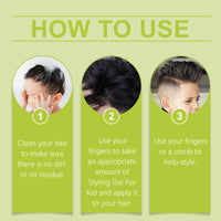 Kids Hair Gel - Styling Gel for Kids All Natural - Baby Hair Gel - Medium Strong Hold - Gentle Hold & Fun Hair Styles - Moisturizing - Fruit Fragrance - 100g/3.53oz