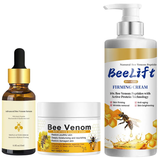 IZBEAUVO Bee Venom Anti Wrinkle Face Cream Skincare Set With Bee Venom Serum & Face Cream & Body Lotion