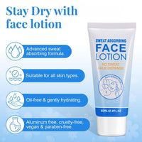 CiLiHai Sweat Absorbing Face Lotion,Antiperspirant Lotion for Face,Prevent Excess Facial Sweating and Facial Shining,Block Sweat and Oily Skin Control,Keeps You Dry,Anti Sweat Cream for Women and Men