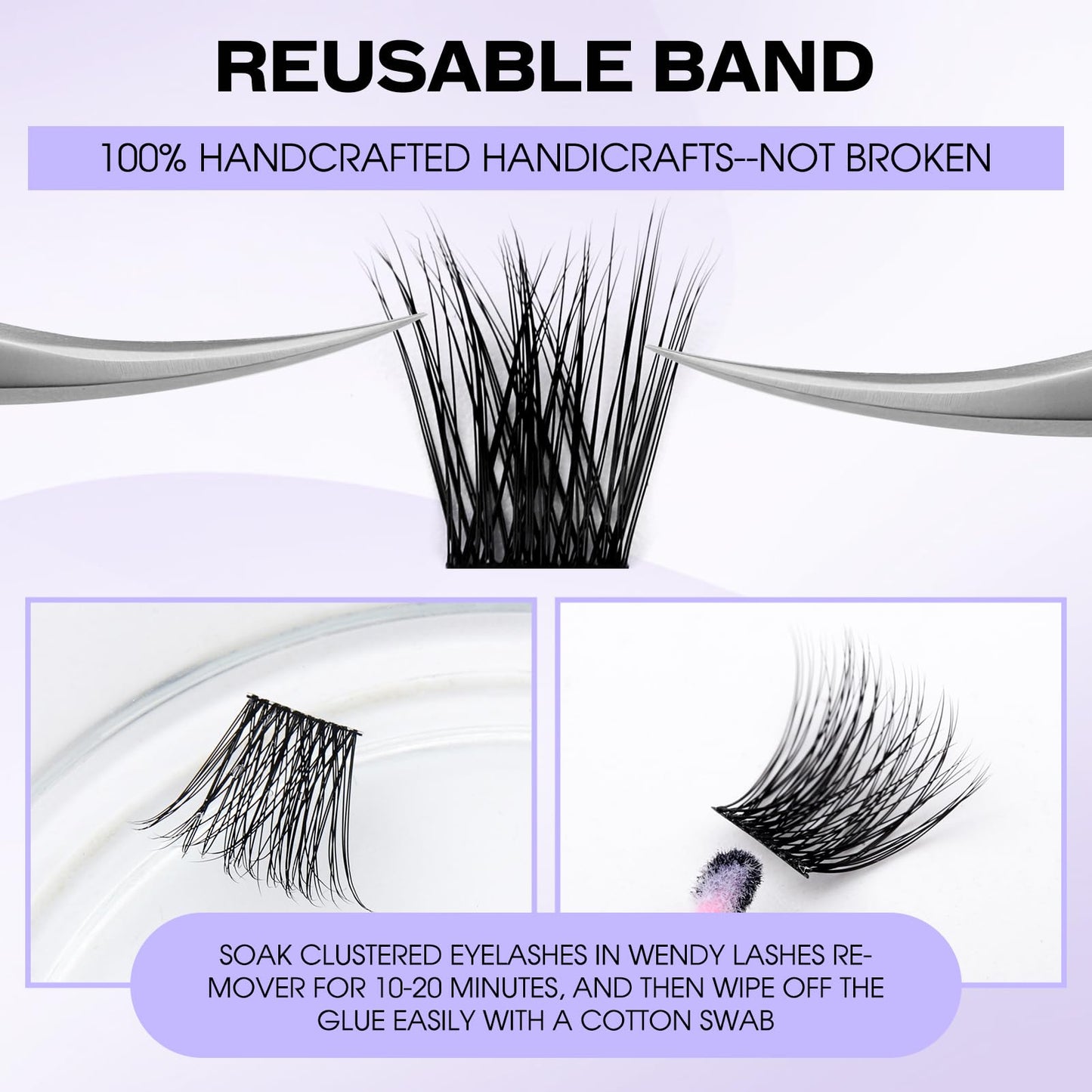 WENDY LASHES Individual Lashes D Curl Cluster Lashes FD18/B 0.07mm 12-16mm Mixed DIY Lash Extensions Wide Stem Individual Eyelash Clusters Reusable Soft and Wispy Clusters Eyelash Extensions(FD18+B-D-MIX12-16)