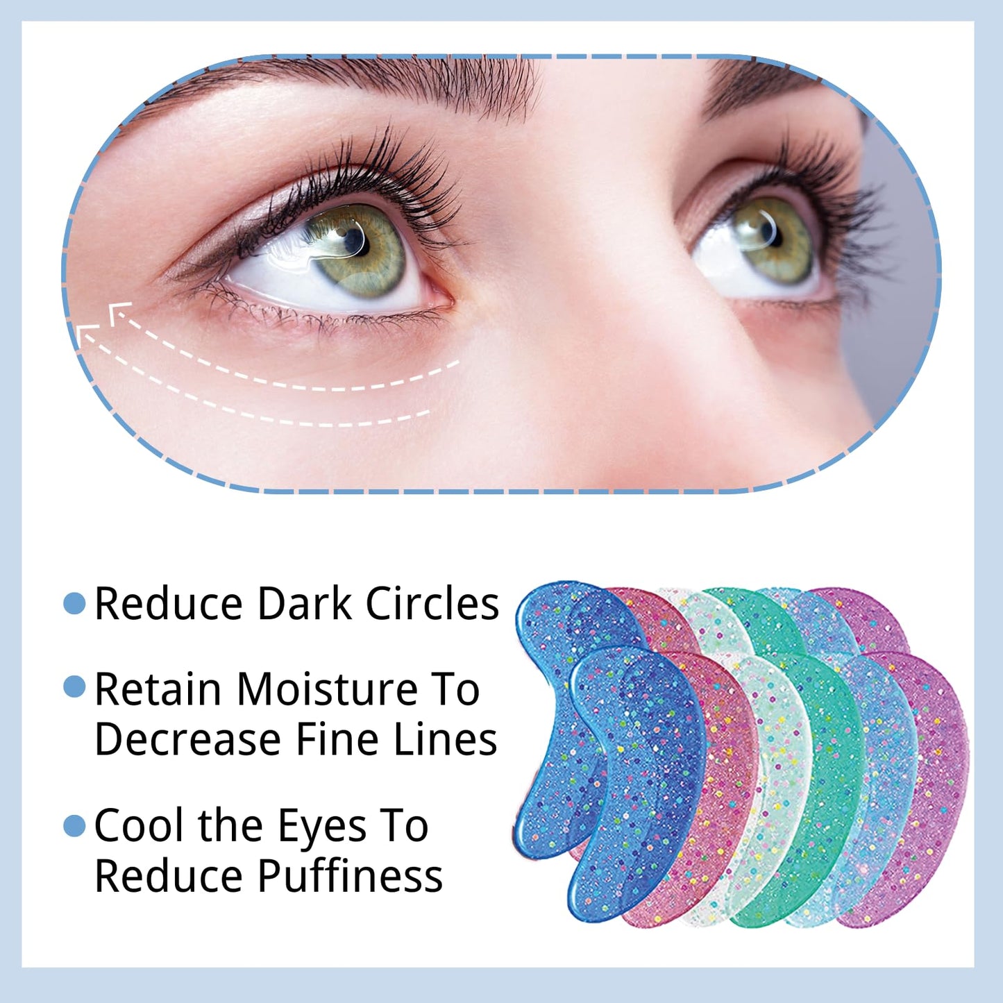 IZBEAUVO Under Eye Patches,Eye Patch with Natural Marine Collagen, Pearl Natural Gel Eye Mask,Hyaluronic Acid Eye Patches for Puffy Eyes,Dark Circles & Puffiness,Skincare,Independent Package 12 PIECES