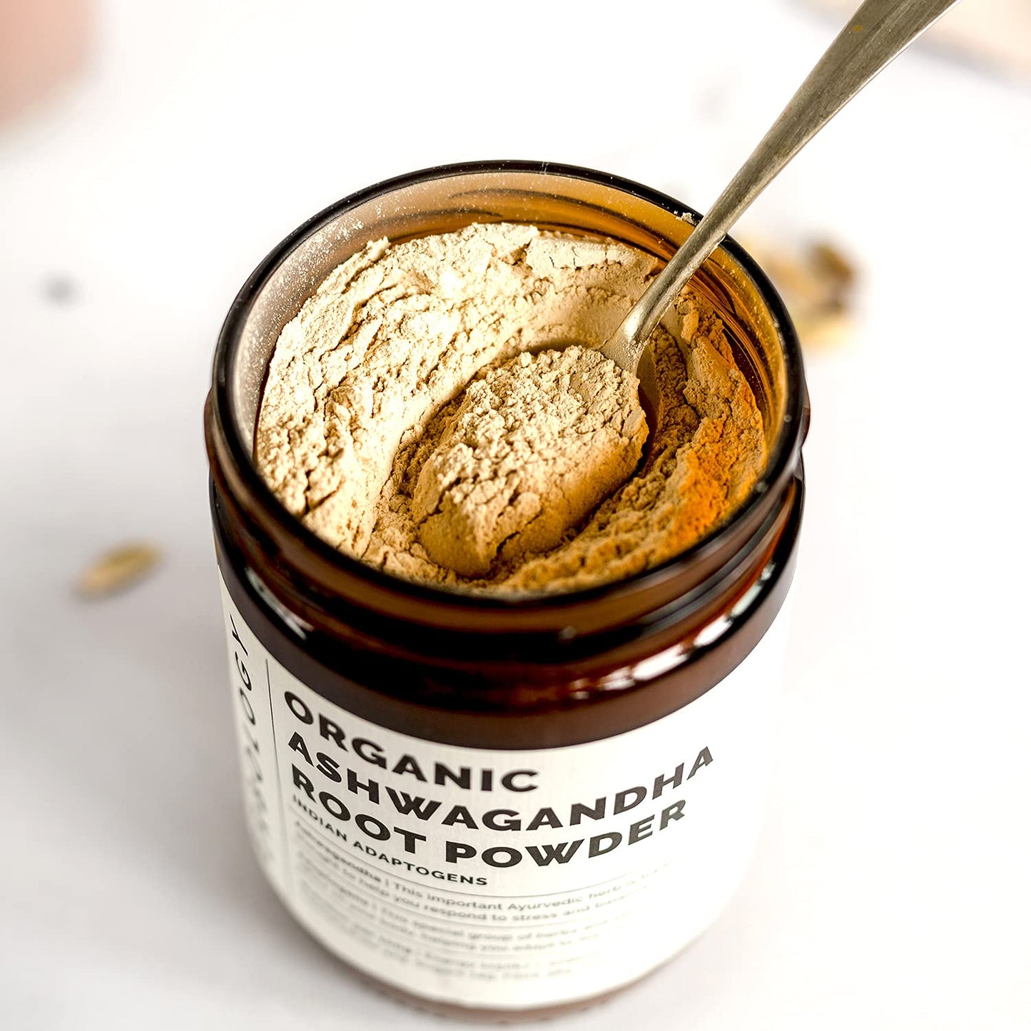 Erbology 100% Organic Ashwagandha Powder 220g - Sleep Aid - Straight from Farm - Raw, Vegan and Gluten-Free - Non-GMO - No Additives or Preservatives - Recyclable Glass Jar