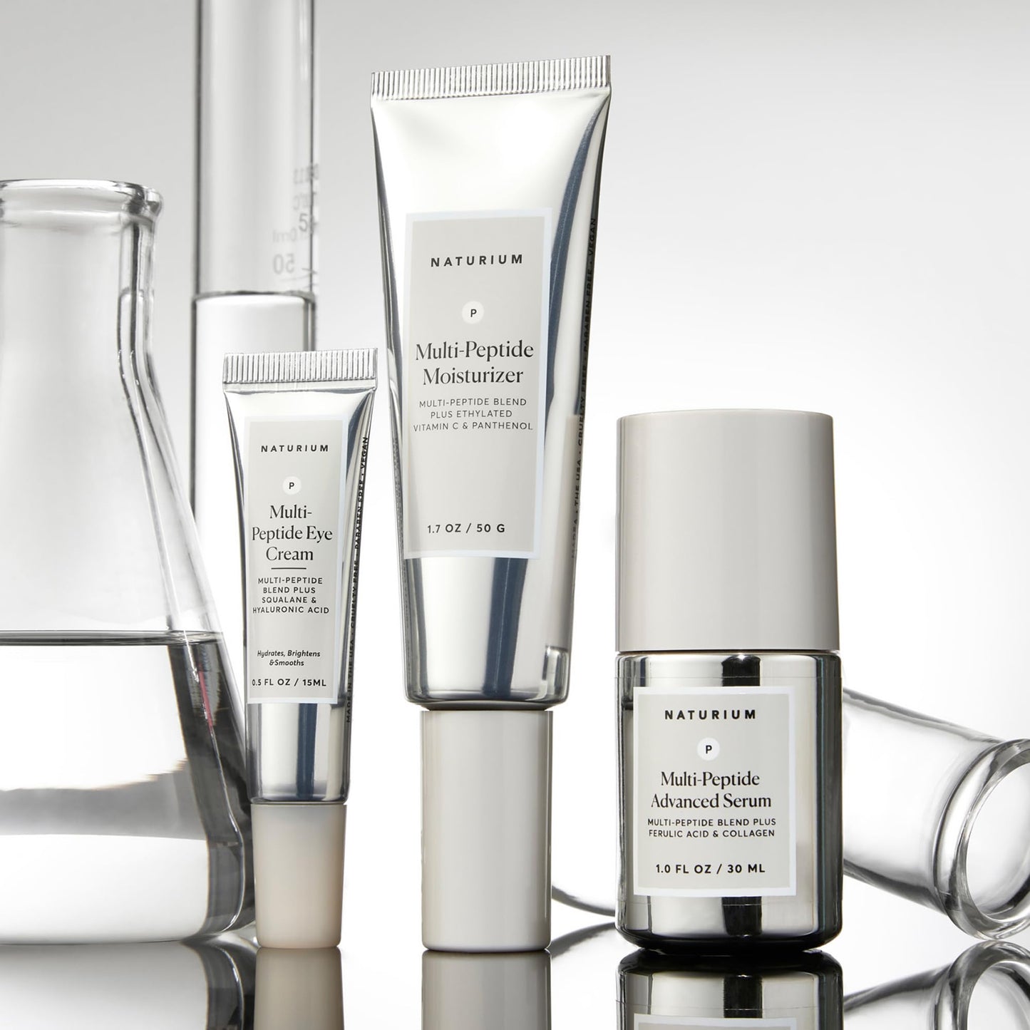 Naturium Multi-Peptide Advanced Serum, Firming & Smoothing Face Serum for Fine Lines & Wrinkles with Advanced Multi-Peptide Blend | 1.0 FL OZ / 30 ML