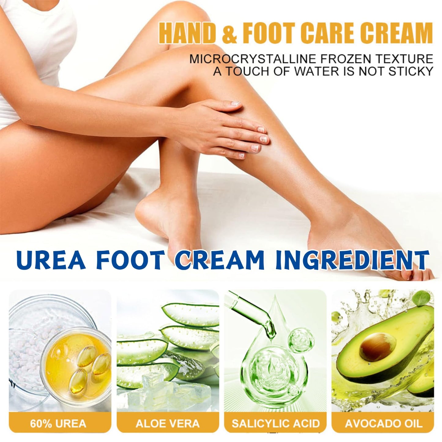 Trendyfave 60% Urea Cream For Cracked Heels - Urea Foot Cream - Foot Cream for Cracked Heels and Dry Skin - Cracked Heel Repair Cream - Skin Care Hands & Feet - Intense Moisturiser with Jojoba Oil & Aloe Vera