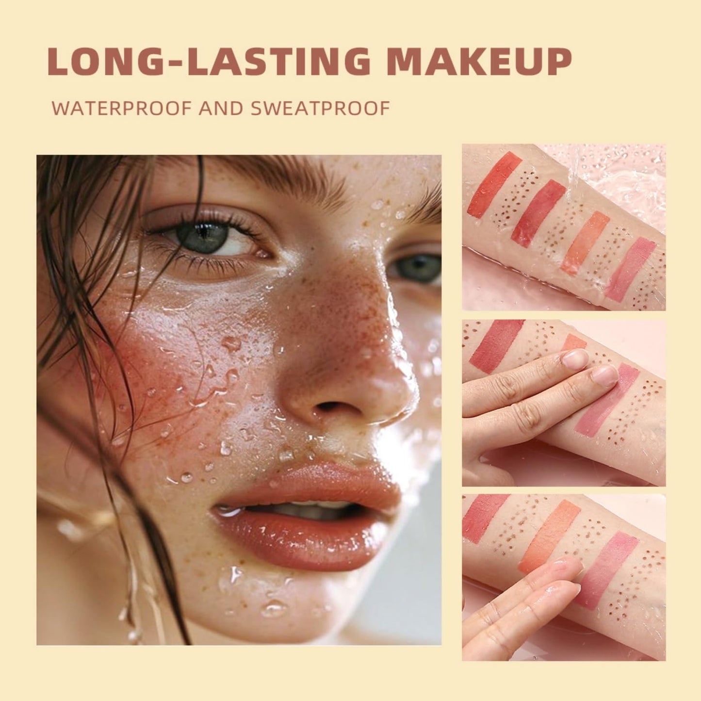 Xunzhi Natural Freckle Blush Pen, 2-in-1 Light Brown Liquid Freckle Stamp and Soft Pink Liquid Blush for Cheeks,Blushers for Cheeks Make Up,Powder B/lush,F/reckle Pen,Fake Freckles,Makeup B/lush