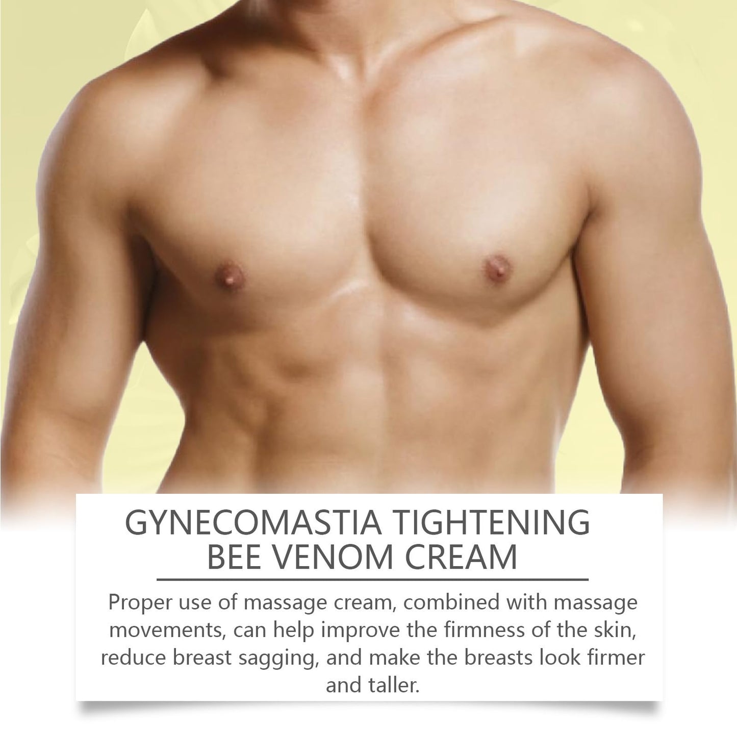 GNAUMORE Bee Venom Chest Tightening Massage Cream,Gynecomastia Tightening Cream,Gynecomastia Cellulite Reduction Cream,Male Chest Massage Cream,Natural Man Chest Creams for Tummy Belly And Waist 30G