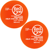 Redone Hair Styling Aqua Wax Orange 2 x 50 ml | Travel Size | Firm Hold | Hair Gel Wax | Ultra Hold | Men & Women Hair Wax | Watermelon Scent | 2 PCS