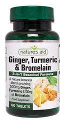 Natures Aid Ginger, Turmeric & Bromelain 60 Tabs (Pack of 2)