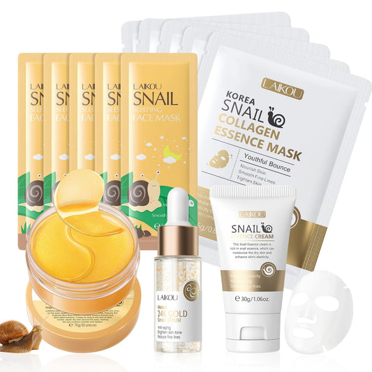Snail Mucin Essence Skincare Set - 13PCS Snail Korean Skin Care for Teenage Girls - Snail Mucin Skin Care Sets & Kits Teen Girl Gifts - Pamper Set For Her - Hydrating & Anti-Aging,Improve Dull Skin