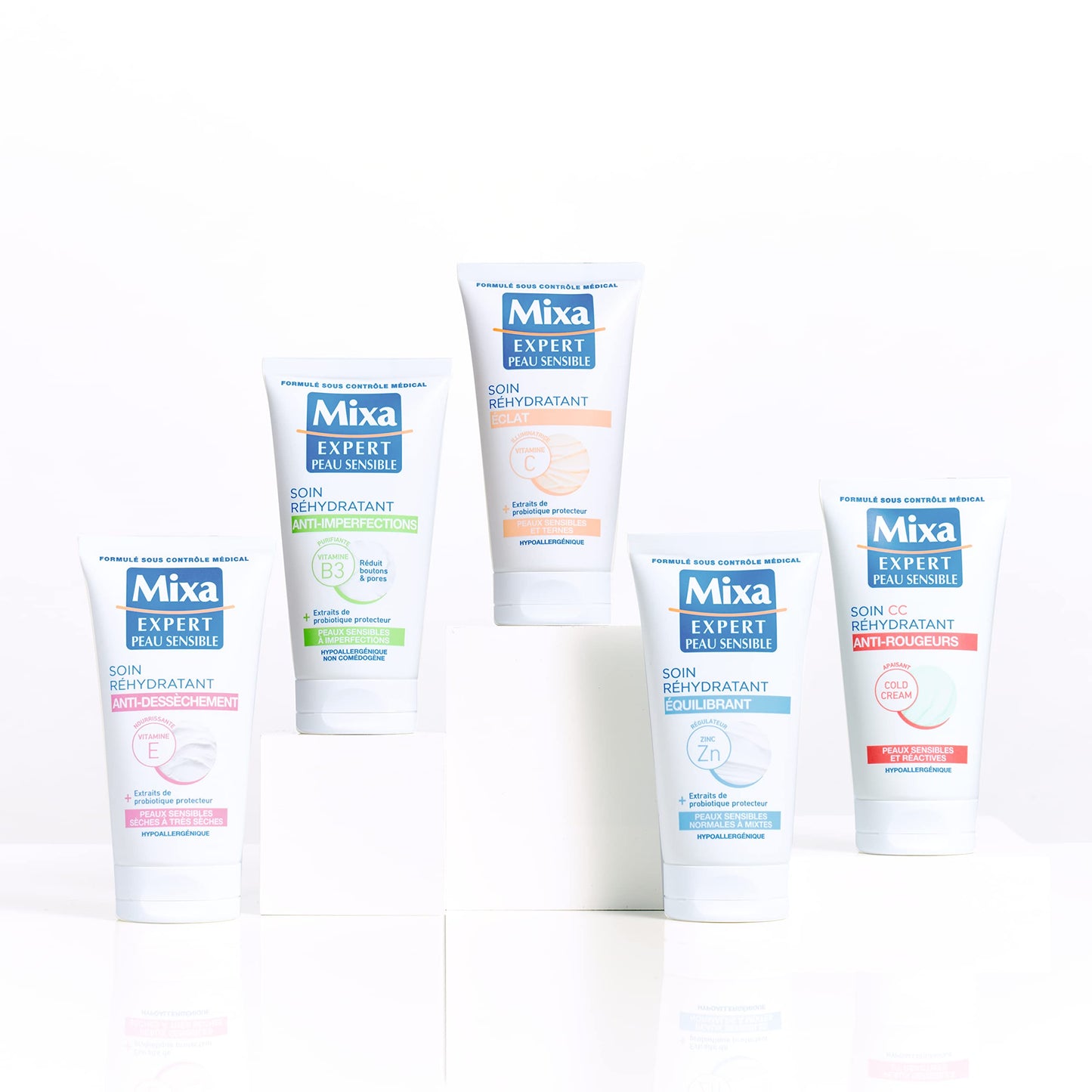 Mixa Expert Peau Sensible - Balancing Rehydrating Cream with Oat Extract + Regulating Copper - 50 ml