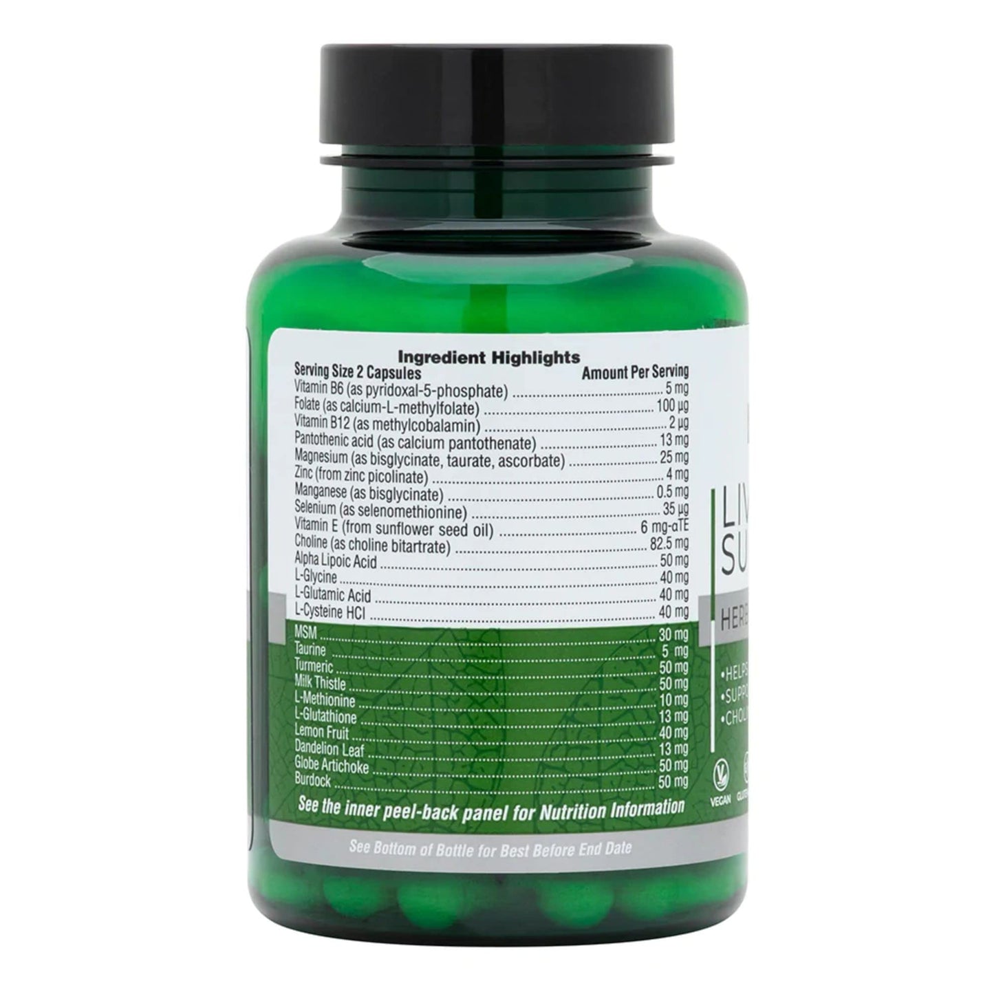 NaturesPlus BioAdvanced Liver Support - Liver Health Supplement with Turmeric, Artichoke, Milk Thistle, Dandelion, Choline and Methyl Bs - Gluten, Dairy and SOYA Free - Vegan - 60 Capsules
