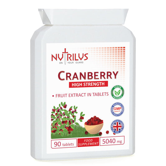 Nutrilus Cranberry Extract 90 Tablets 5040mg - High Strength - One Daily - UTI Prevention - Urinary Tract, Bladder Support