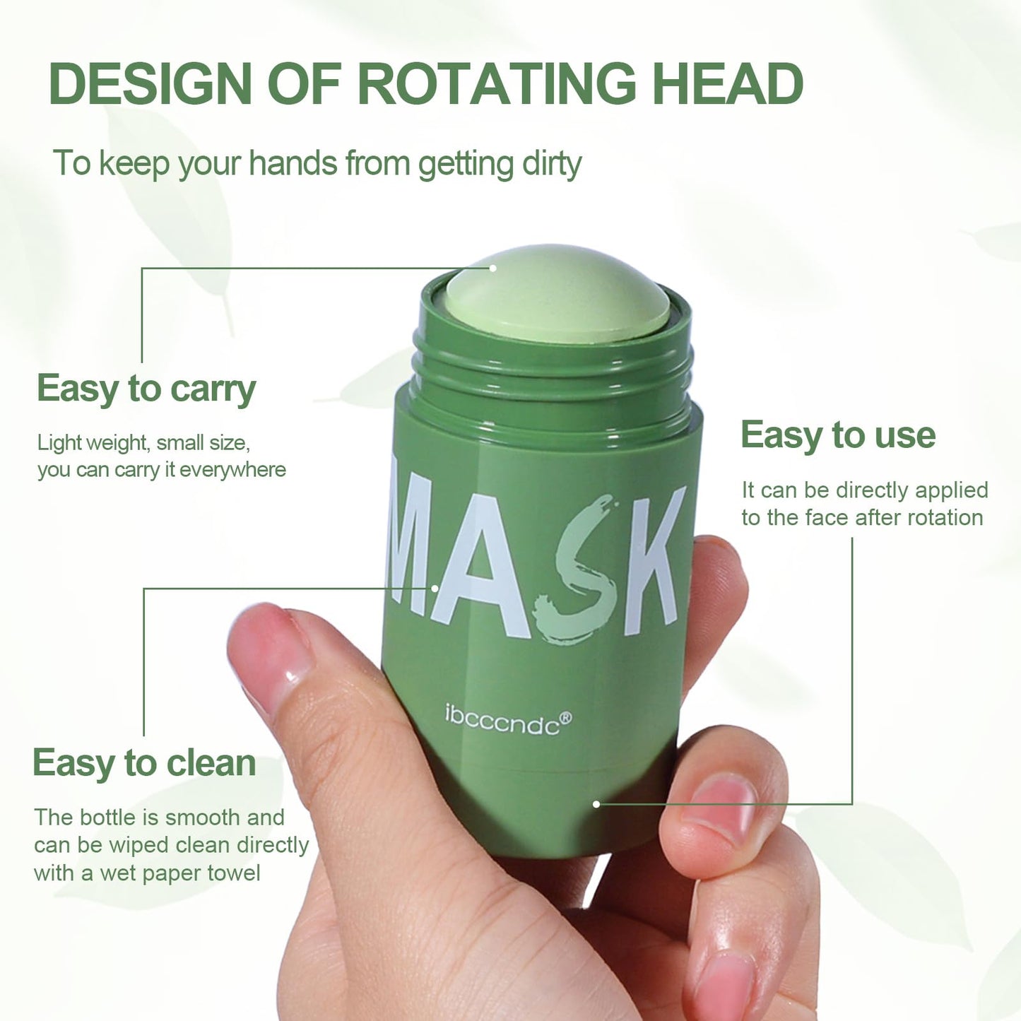 DRTRU Green Tea Mask Stick, Green Tea Deep Cleanse Mask,Blackhead Remover With Green Tea Extract, Deep Cleansing and Moisturizing, Oil Control, Pore Shrinking, Suitable for Women and Men (2 Pcs)