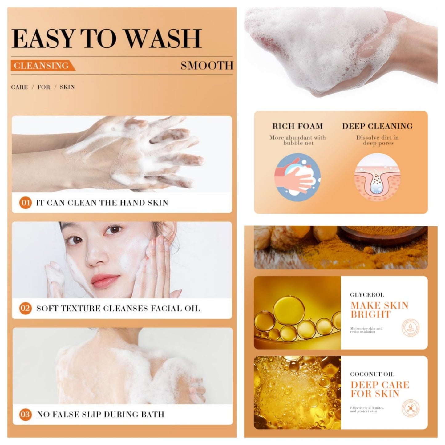 Turmeric Soap Bar For Help Reduce Acne Breakouts,Even Out Skin Tone,Brightening,Reduce The Appearance,Deep Cleaning