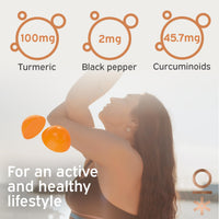 Nutriburst Turmeric Curcumin with Black Pepper Extract Multipack - Powerful Antioxidants & Anti-inflammatory, Joint & Muscle Health - Vegan & Sugar Free - 3 x 60 Ginger Gummies - 3 Mon Supply