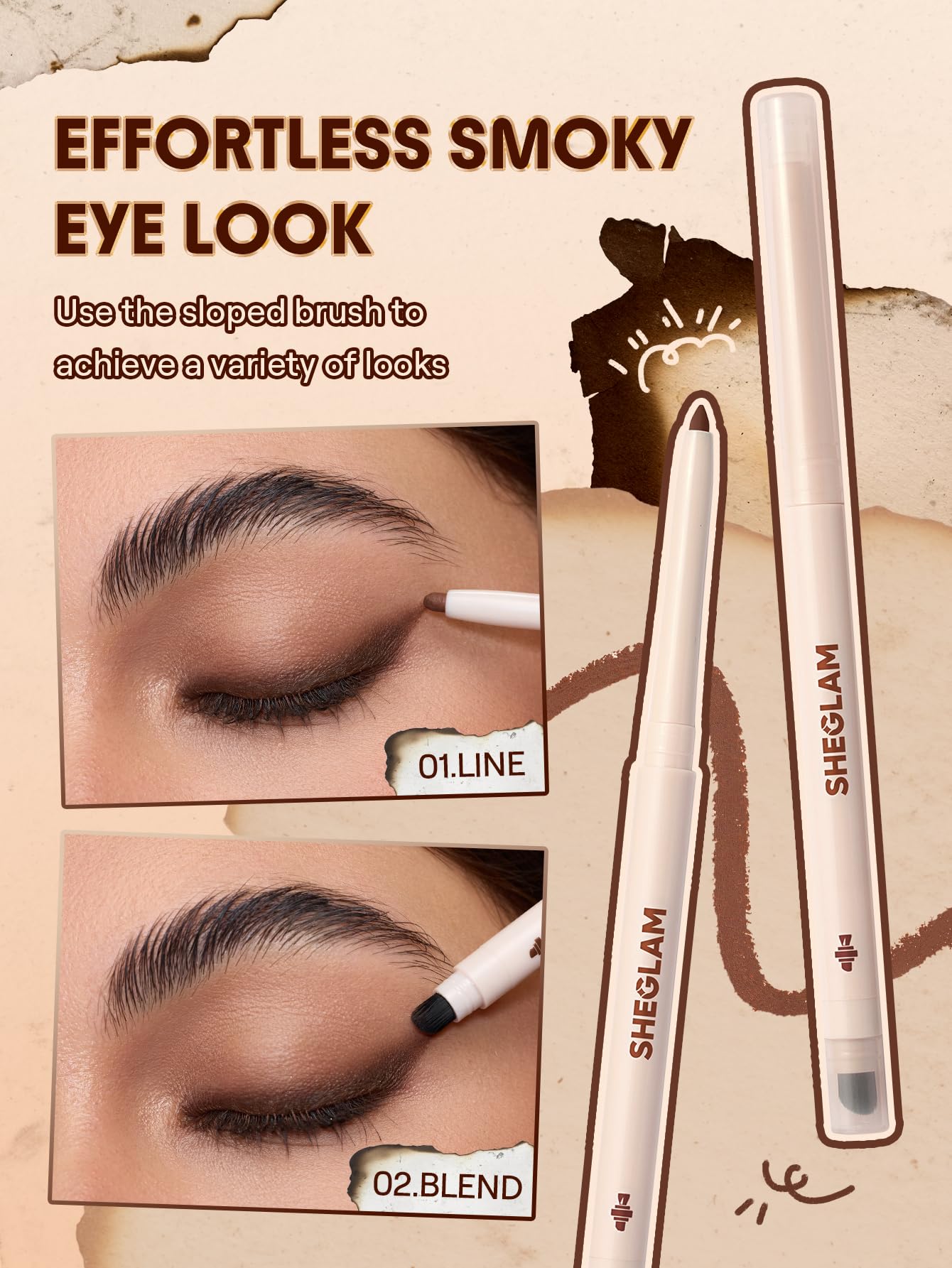 SHEGLAM Gel Glide Eyeliner Pencil Creamy Waterproof Smudgeproof Longwearing Eyeliner-Black