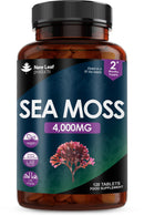Sea Moss Tablets Extract High Strength 4000mg - Sea Moss Supplement 120 Tablets (not sea moss capsule) High Potency - UK Made - Vegan - Non GMO