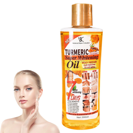 Turmeric Oil,Turmeric Massage Oil Turmeric Oil for Skin Turmeric Golden Exfoliating Bar Turmeric Oil Vitamin C for Moisturising Nourishing Skin for Face & Body Natural Moisturiz (200ml)