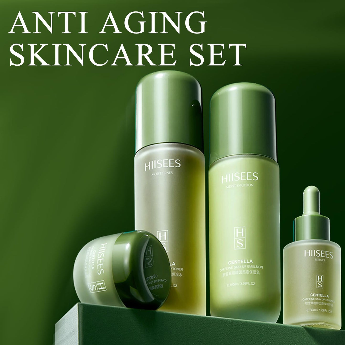Centella Asiatica Skin Care Sets & Kits,Caffeine Anti Aging Skincare Set for Women,Skin Care For Teenage Girls,Face Serum & Face Cream & Toner & Lotion,Face Moisturizer for Dry Skin,Firming-4PCS