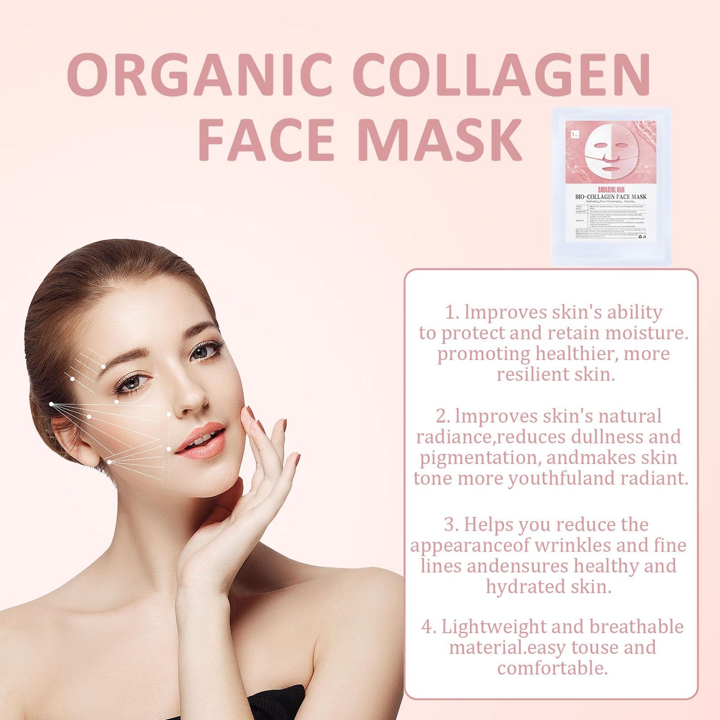 Nadiaen Bio-dance Bio Collagen Face Mask Overnight Collagen Real Deep Mask Overnight Deep Hydrating Overnight Mask for Face Care Bio Collagen Face Mask Collagen Overnight Mask (4PCS)
