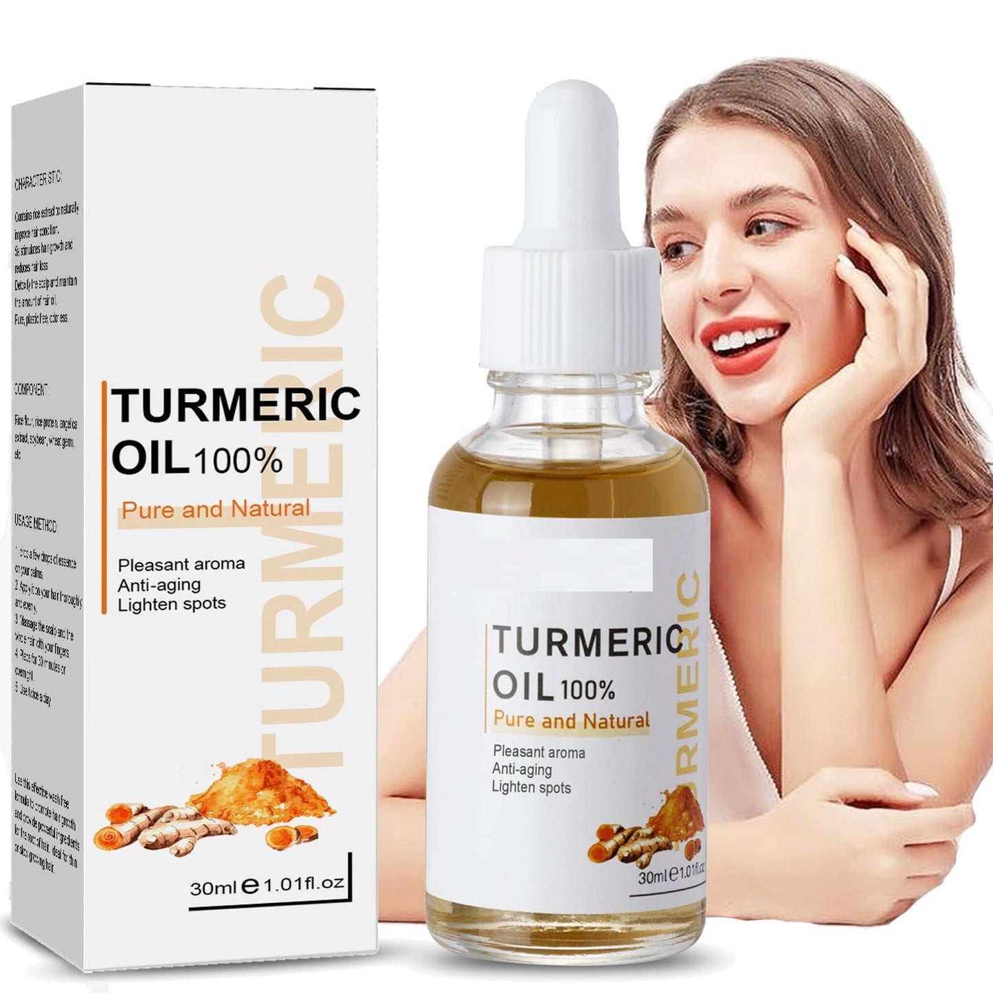 GNAUMORE Turmeric Face Serums Oil,Bright Skin Dark Spot Corrector,Turmeric Serum, Skin Care Moisturizing Repair Serum for Face and Body(30ML)