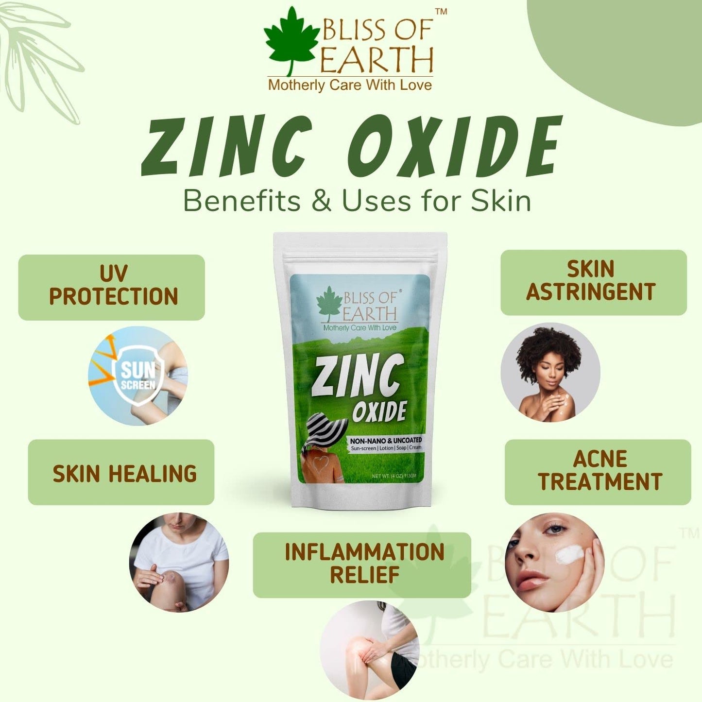 BLISS OF EARTH Bliss of Earth 113gm Zinc Oxide Powder Non Nano & Uncoated for Cosmetic & DIY Products Sunscream, Soap, Lotion