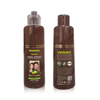 "VEINIRA Herbal Quick Hair Colour Shampoo: Effortless Instant Dye for Men and Women, 100% Natural Ingredients, No Ammonia, No Skin Stains, Speedy Application - 200ml (Dark brown)