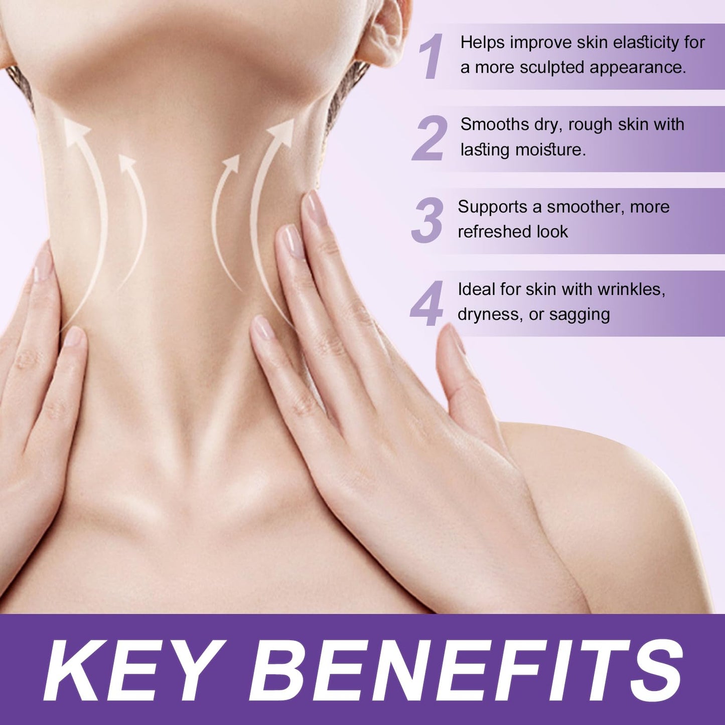 QUANHAO Ah-8 Firming Neck Cream 120g, Neck Firming Creams Contain Hexapeptide, Reduce Wrinkles Fine Lines And Double Chin, Firm And Lift Sagging Skin, With Double Roller Massage, Tighten And Lift Neck Cream