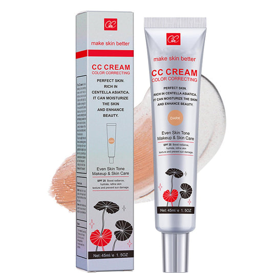 Centella Asiatica CC Cream - Color Correcting CC Cream with SPF 25, Lightweight Tinted Moisturiser and Brightening Face Cream, Invisible Pores Long-Lasting CC Cream for Naturally Glowing Skin