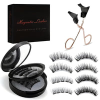 AmiCera Magnetic Eyelashes, Reusable Magnetic Eyelashes with Applicator Natural Look, No Glue/Eyeliner Needed, 2 Styles False Eyelashes Kit Easy to Wear & Remove All-Day Comfort (2 Pairs)