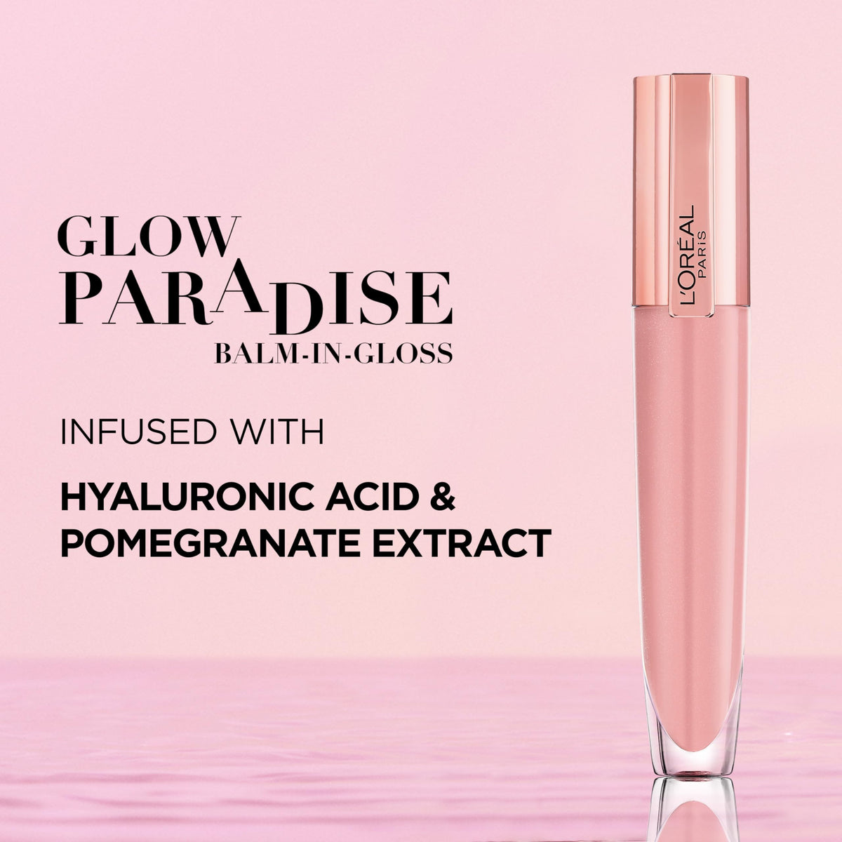 L'Oreal Paris Paradise Glow Balm-in-Gloss – Plumping Lip Gloss with Hyaluronic Acid & Collagen, Lightweight, non-sticky with intense hydration – Non-Sticky, Nourishing Formula, 402 I Soar