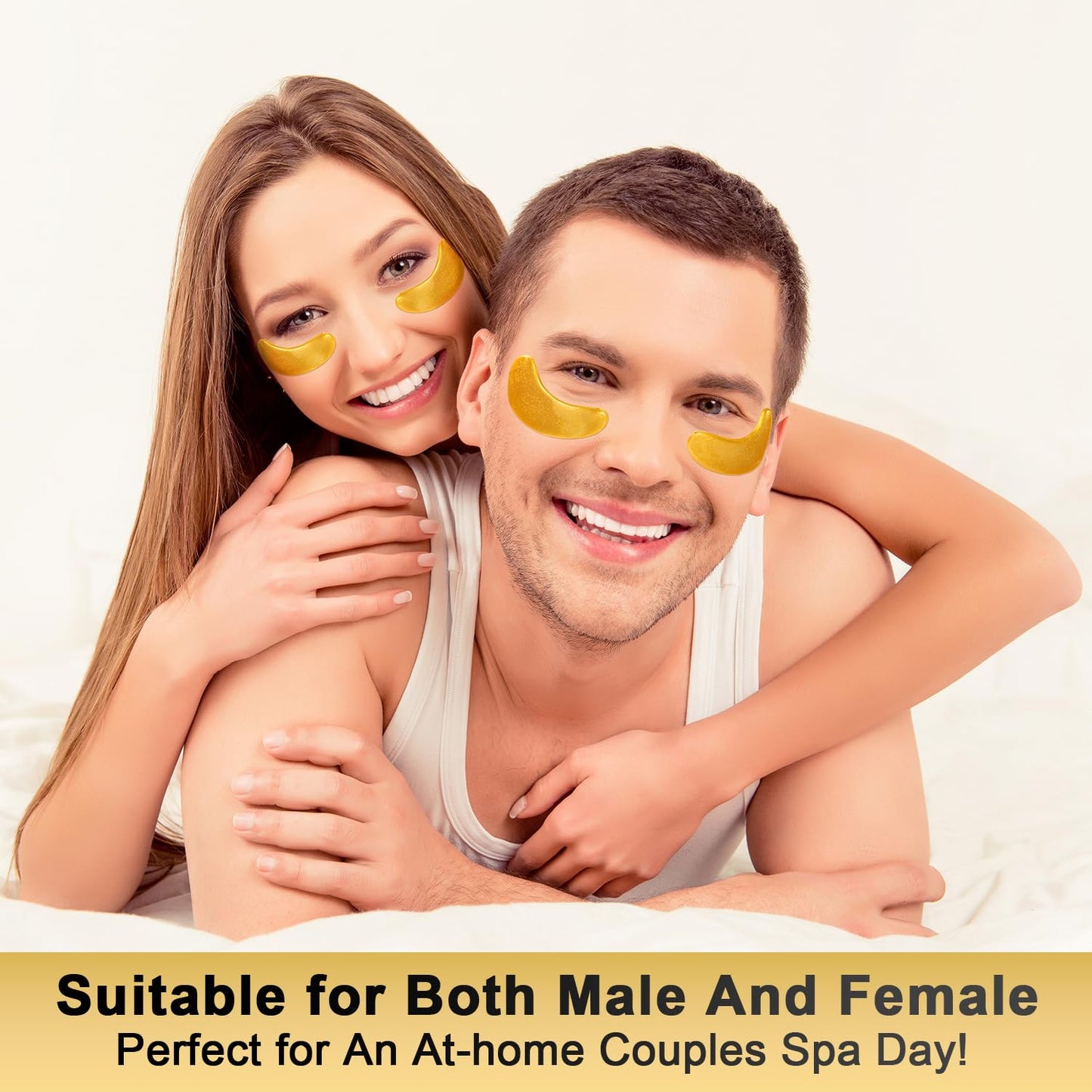 24K Gold Under Eye Patches, 24 Pairs Gel Eye Pads Skincare, Collagen Hyaluronic Acid Eye Pads, Against Dark Circles, Self Care Mask For Eye Bags, Puffy Eyes, Wrinkle Removal, Dermatologically Tested