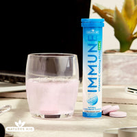 natures aid Immune Effervescent with Zinc & Vitamin C, Natural Blackcurrant Flavour, 20 Tablets, Pack of 1