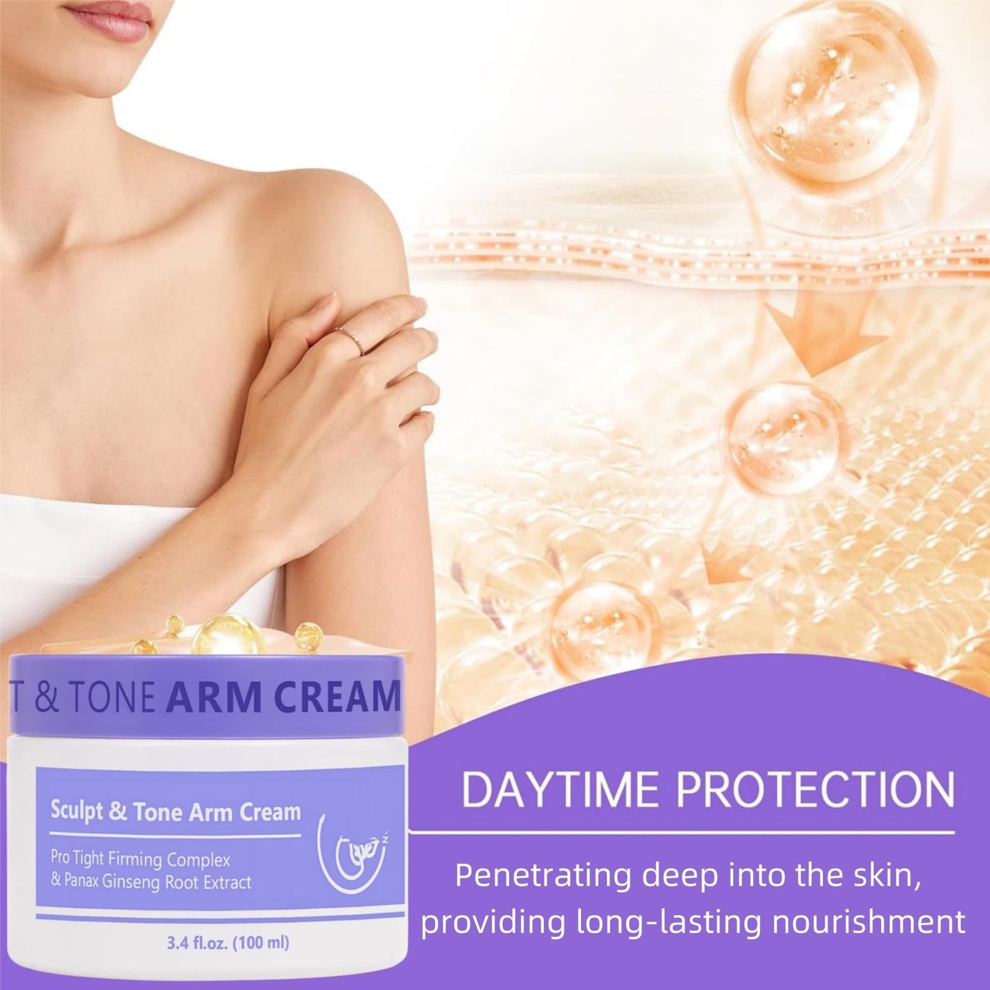 Sculpt And Tone Arm Cream,Firming Body Cream,Firming Cre-Am For Loose Skin,Upper Arm Fir-Ming Cre-Am,Tighting Balm For Loose Skin,Smooth,Deep Moisturizing And Hydrating,Suitable For Sensitive