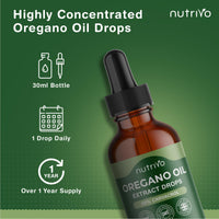 Oregano Oil Drops - 90% Carvacrol | 30ml Bottle - Over 1 Year Supply | Pure Wild Oregano Oil for Immune Support, Digestive Health & Natural Wellness | Pure and Potent Oil of Oregano