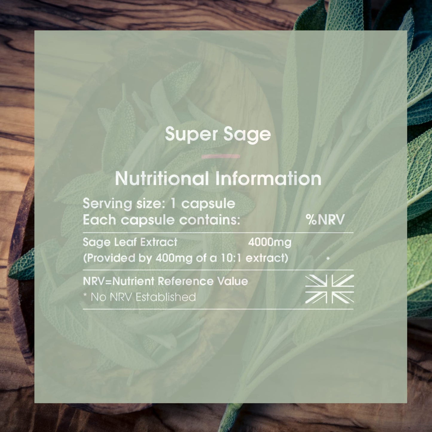INNOPURE Super Sage Leaf 4000mg - No fillers or Binders. for Menopause Symptoms - High Strength - Hot Flushes & Night Sweats - 60 Capsules, 2 Month Supply - Vegan - UK Made