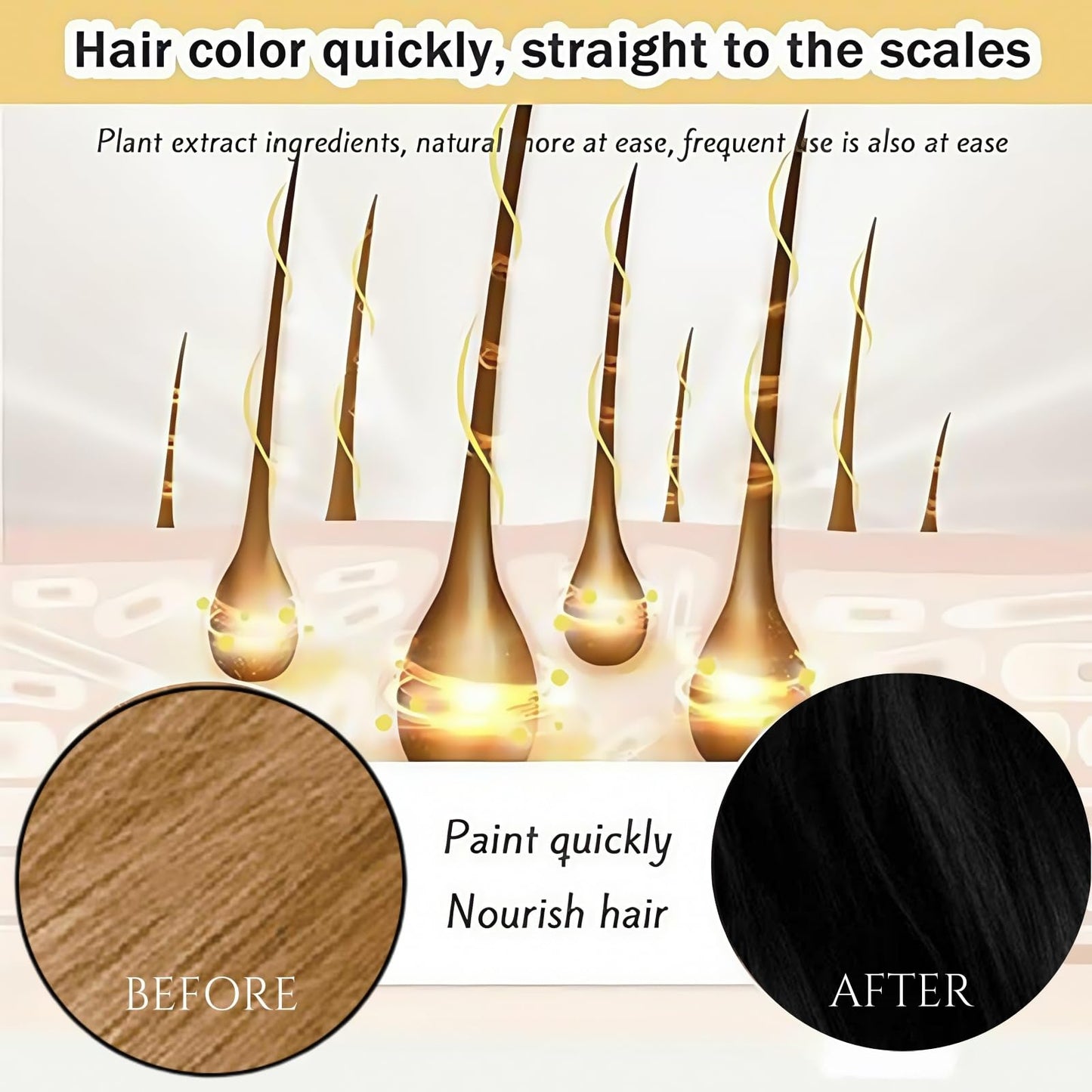 Polar Hair Dye Shampoo,Hair Care Instant Dye Shampoo,3 in 1 S/hampoo for Color Treated Ha/ir,Ha/ir Dy/e Shamp/oo Women,H/air Colour Sh/ampoo,Natural H/air D/ye Sh/ampoo,Colouring Sham/poo,Black
