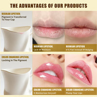 AurolaGlow Lipstick - Color-Changing Lipstick: Transfer-Proof Formula with Gold Foil & Crystal | 24H Hydration, Glossy Shine | Long-Lasting Lip Gloss