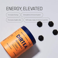 DIRTEA 60 Chaga Mushroom Gummies | 3,000mg / Serving | Vegan, Natural & Sugar Free | Vitamin C & Zinc | Immunity & Energy Supplement | 60 Gummies (30 Servings) - Lemon Flavour