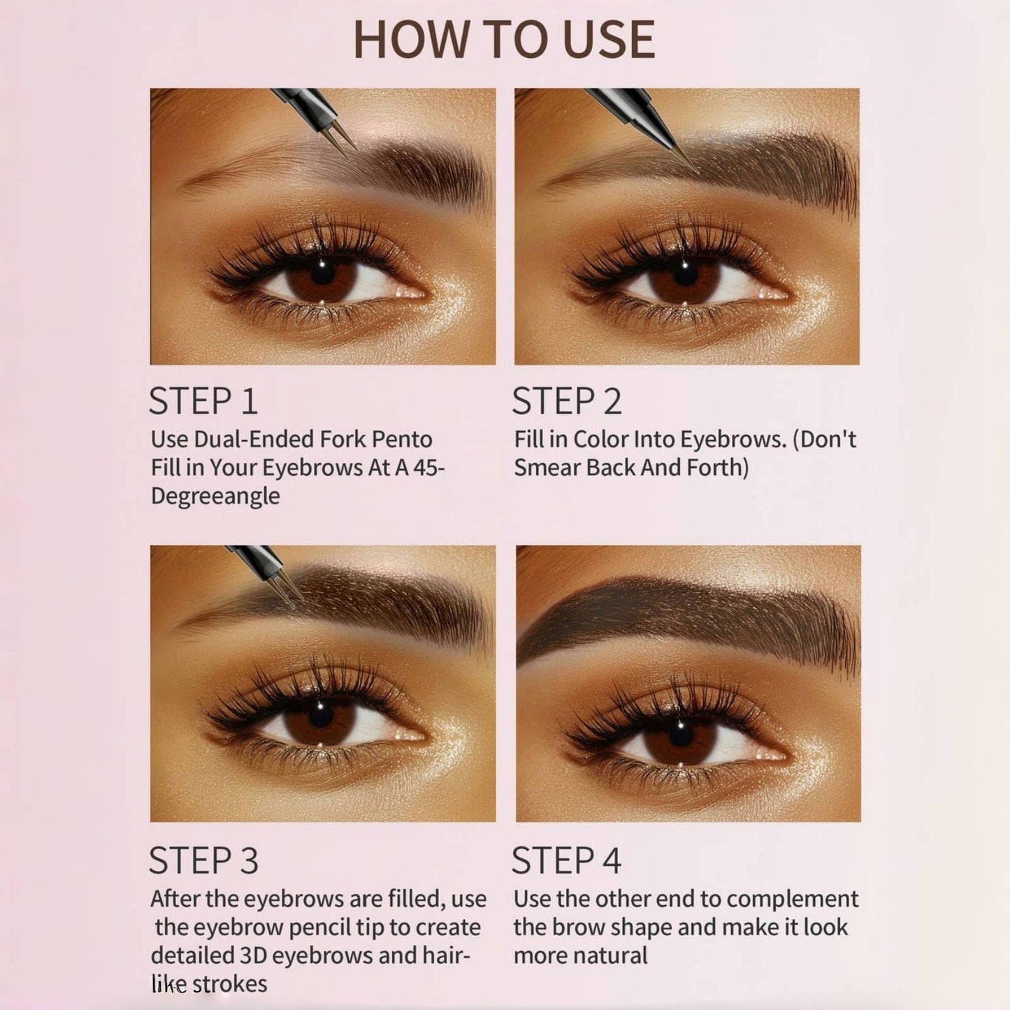 OuXing Microblading Eyebrow Pen,Eyebrow Pencil,Dual Ended Ey/ebrow P/encil with 2 Micro-Fork-Tip,Microblading Ey/ebrow Pen/cil,E/yebrow Pen,Waterproof Smudgeproof Eye Brow P/encil with Brow Brush,Black
