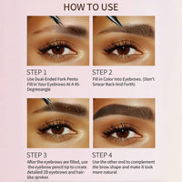 OuXing Microblading Eyebrow Pen,Eyebrow Pencil,Dual Ended Ey/ebrow P/encil with 2 Micro-Fork-Tip,Microblading Ey/ebrow Pen/cil,E/yebrow Pen,Waterproof Smudgeproof Eye Brow P/encil with Brow Brush,Black
