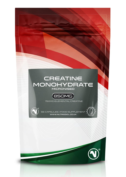 Nutriodol Creatine Monohydrate Powder | Selected Premium Micronised Quality | Pure Unflavoured Muscle Performance and Recovery Supplement. (Capsules x 56)