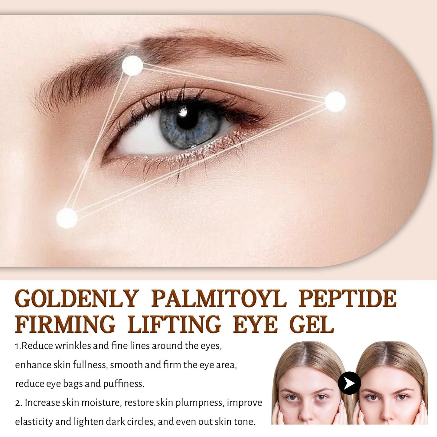 OuXing Caffeine Eye Serum,Under Eye Cream for Dark Circles and Puffy Eyes,Day & Night Eye Cream Anti Aging,Eye Serum with Massage Ball,Dark Circles Under Eye Treatment Women,Firming Ey/e Cre/am