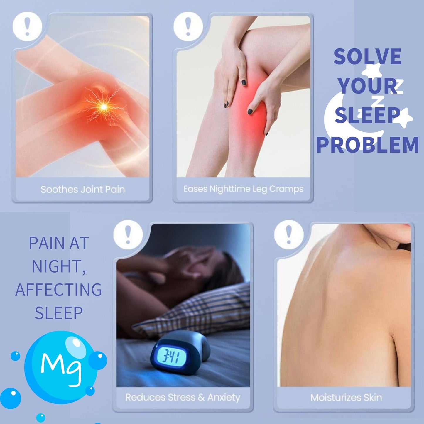 Cureluxe Magnesium Cream for Sleep - Magnesium Butter - Topical Magne_sium Cream for Restless Legs Syndrome Relief - Body Calm Crea_m with Magne_sium Chloride - Relieve Leg Cramps & Muscle Pain - 100g